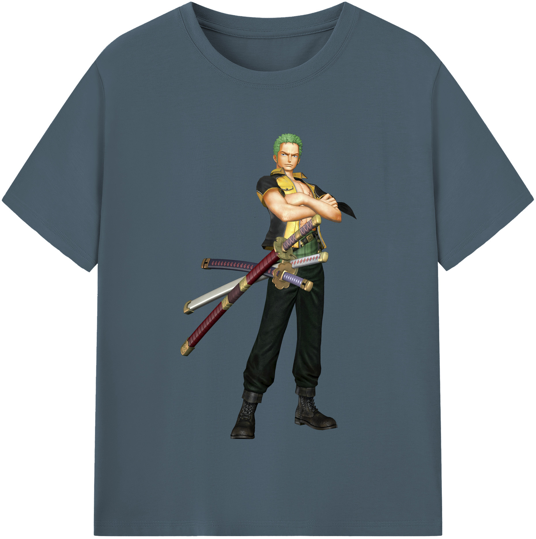 ワンピース ロロノア・ゾロ ONE PIECE Roronoa Zoro 綿100％半袖Tシャツ（フロントプリント）